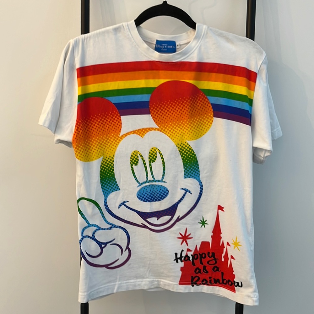 [Disney] Resort Tokyo Mickey Happy As Rainbow Tee Size S